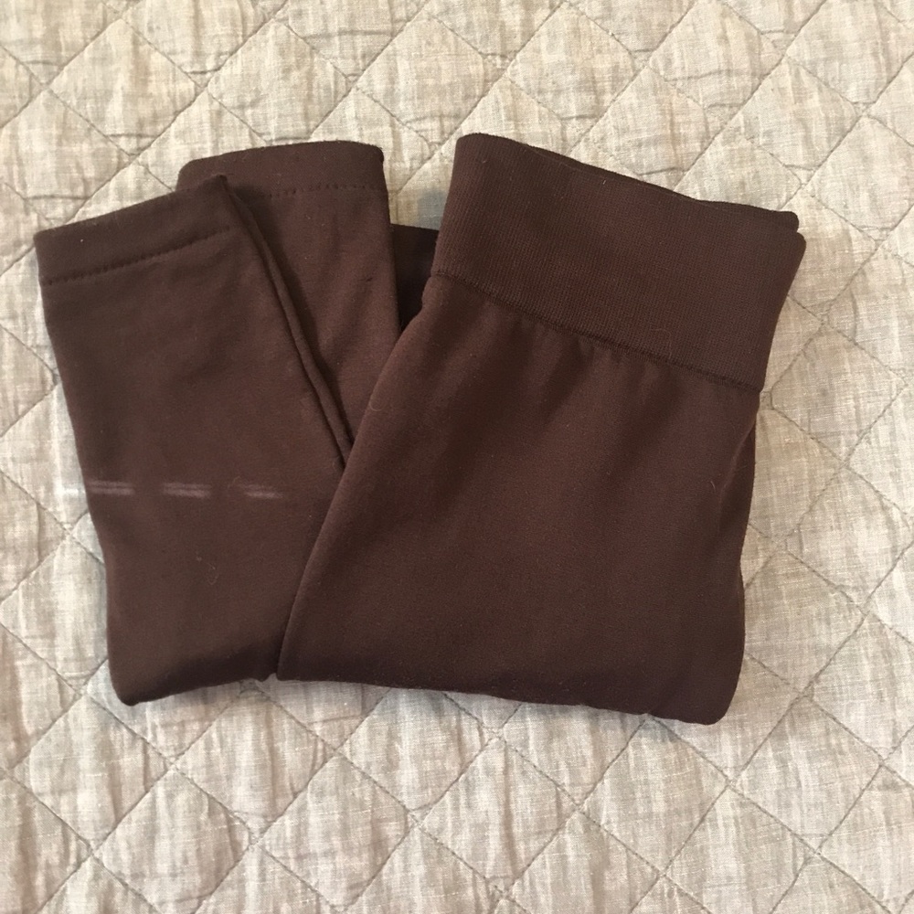Chocolate Colored Fleece Lined Leggings